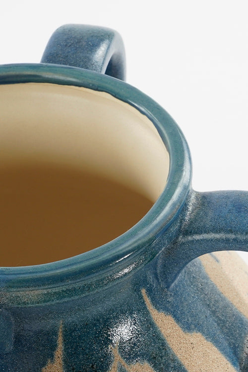 Mica Decorations Caldo Vaas - L28 x B28 x H36 cm - Keramiek - Donkerblauw