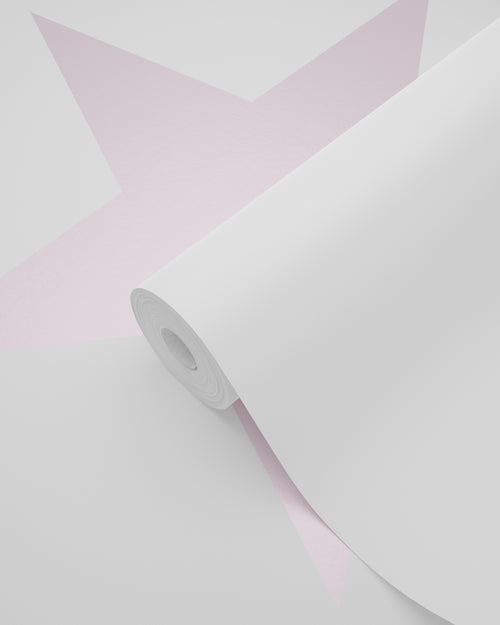 Origin Wallcoverings behang grote ster poederroze en mat wit - 53 cm x 10.05 m - 347505