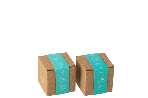 J-Line theemok - metaal - lichtblauw - 2 dozen van 2 stuks