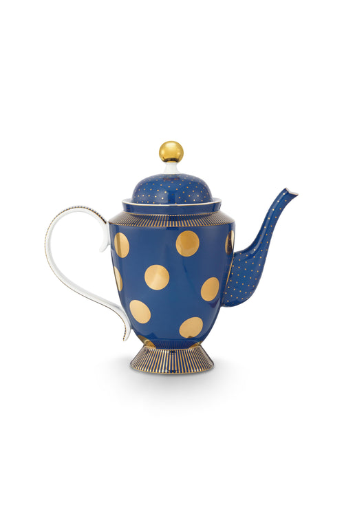 Pip Studio Theepot Dot Delight - Navy/ Goud - 1,25l