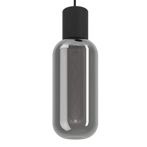Sfeervolle trendy ronde plafondlamp 3-lichts zwart rookglas Sfeervolle trendy ronde plafondlamp 3-lichts zwart rookglas