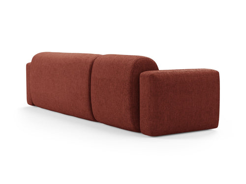 Cosmopolitan Design Modulaire hoekbank rechts Strino 3-zits, structurele stof koraal - 136x308x78cm
