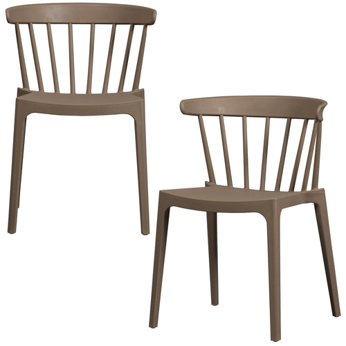 WOOOD tuinstoel Bliss - Bamboo Fiber - Bruin Melange - Set van 2