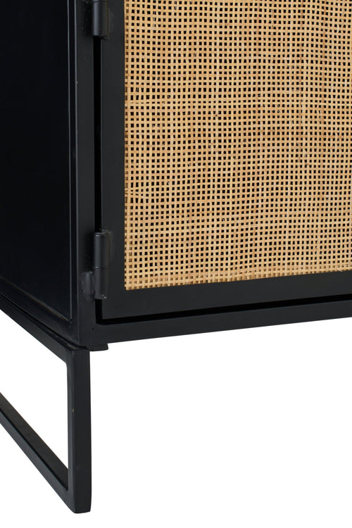 J-Line tv-meubel Rieten Panelen - hout - zwart/naturel