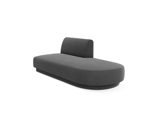 Micadoni Module Miley 2-zits, flueel grijs - 90x158x70cm