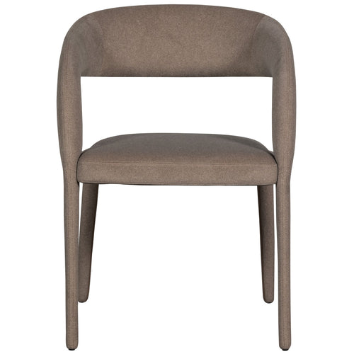 vtwonen eetkamerstoelen Arms - Polyester - Bruin - Set van 6