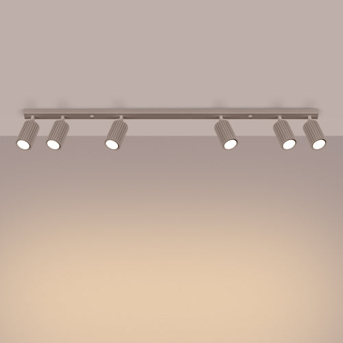 Sollux Lighting Plafondlamp KARBON 6L taupe - 117x6,5x16,5cm