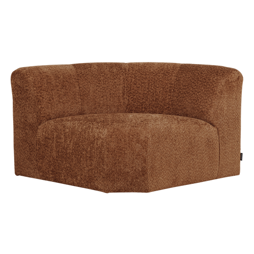 WOOOD hoekelement rond Mojo Base - Wollig - Roestbruin - 74x110x110