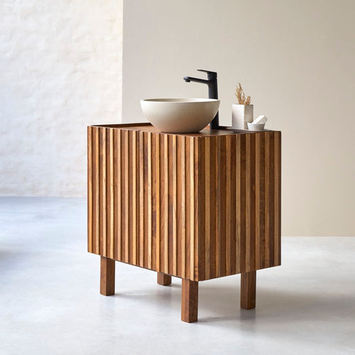 Tikamoon Badkamermeubel van mangohout 80 cm - Donkerbruin - vtwonen shop