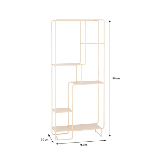 Mica Decorations Jules Open kast - L76 x B30 x H178 cm - Metaal - Lichtbruin