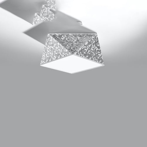 Sollux Lighting Plafondlamp HEXA 25 zilver - 25x25x15cm