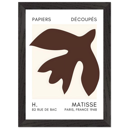 Artfulprints Poster met Lijst Matisse – Floating forms brown   - A4 21x29.7 cm - Bruin