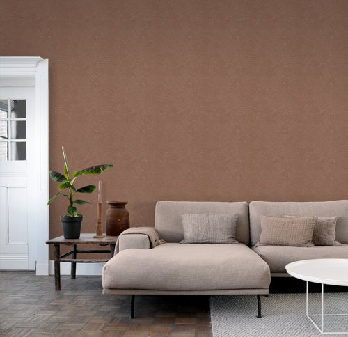 ESTAhome behang 3d golvende lijnen terracotta roze - 50 x 900 cm - 131370 - vtwonen shop