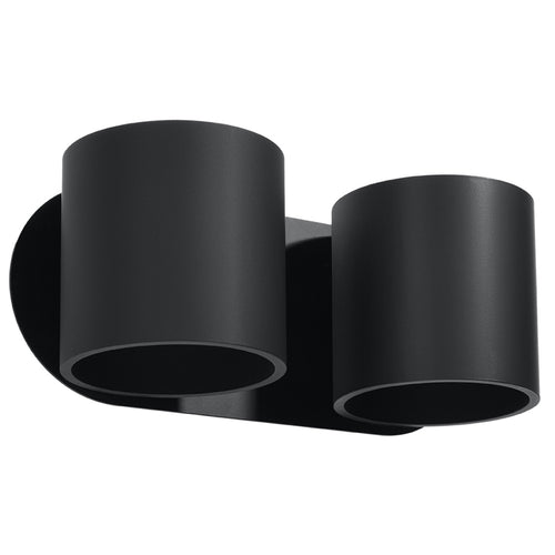 Sollux Lighting Wandlamp ORBIS 2 zwart - 26x12x10cm