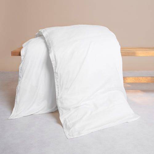 Coco & Cici - Tencel Sateen Dekbedovertrek 140 x 200 cm - 1 Persoons Beddengoed - Wit - Lyocell - Hypoallergeen & Extra Zacht - 1 Kussensloop (60x70)