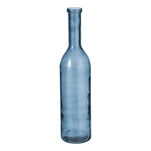 Mica Decorations Rioja Fles Vaas - H75 x Ø18 cm - Gerecycled Glas - Lichtblauw