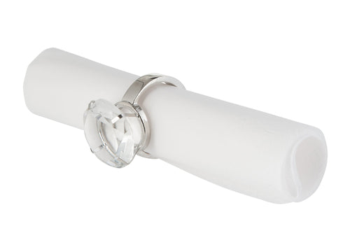 J-Line servetring Trouwring - kunststof - transparant/zilver