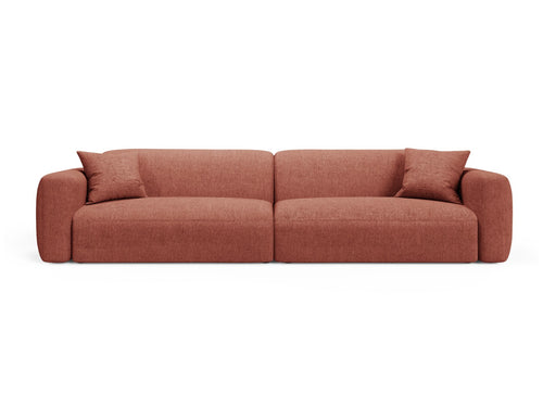 Cosmopolitan Design Modulaire bank Strino 4-zits, structurele stof koraal - 98x240x78cm