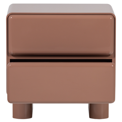 WOOOD nachtkastje Lustra - Hout - Hoogglans Oudroze - 43x57x57