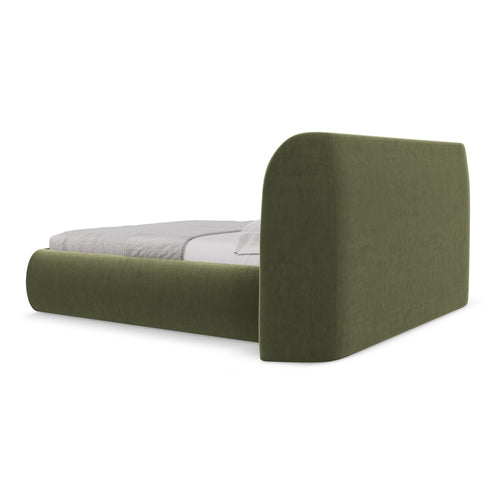LaMiaSofa Bed met opbergruimte Trieste - velours - olijf - 230x215x110