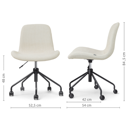 Nolon Nout-Fé bureaustoel cottonbeige - zwart onderstel