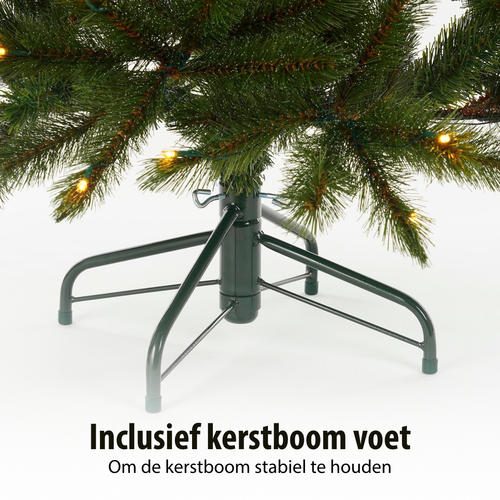 Triumph Tree Bristlecone Kunstkerstboom met LED Verlichting - Kunst Kerstboom H215 x Ø127 cm - Donkergroen