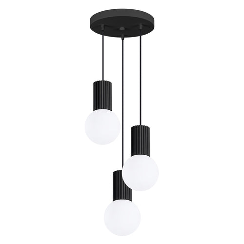 Sollux Lighting Hanglamp HALO 3P zwart - 25x25x125cm