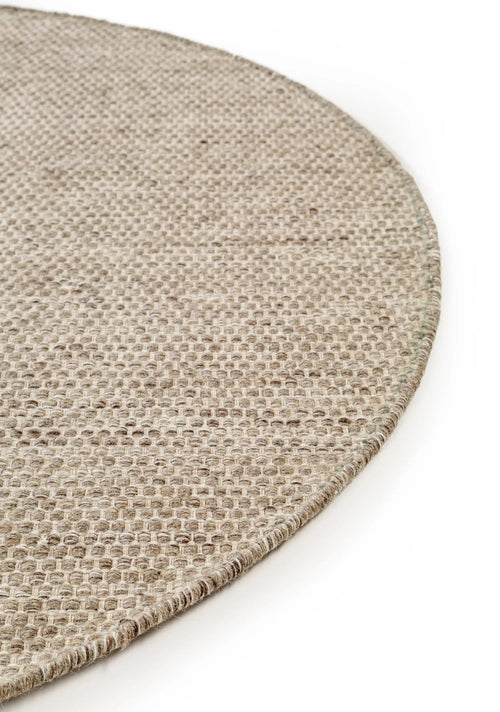 benuta wollen vloerkleed Rocco - taupe - ø 200 cm