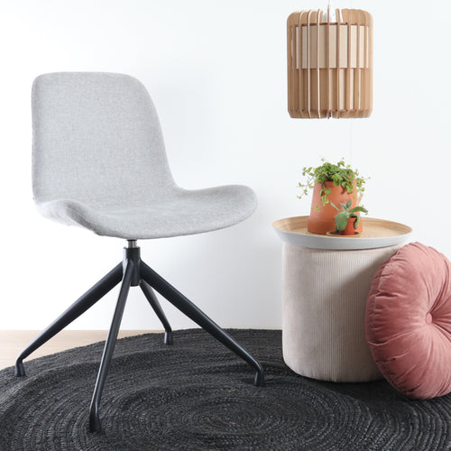 Nolon Nola-Fé Eetkamerstoel Lichtgrijs - Draaibaar Zwart Onderstel - vtwonen shop