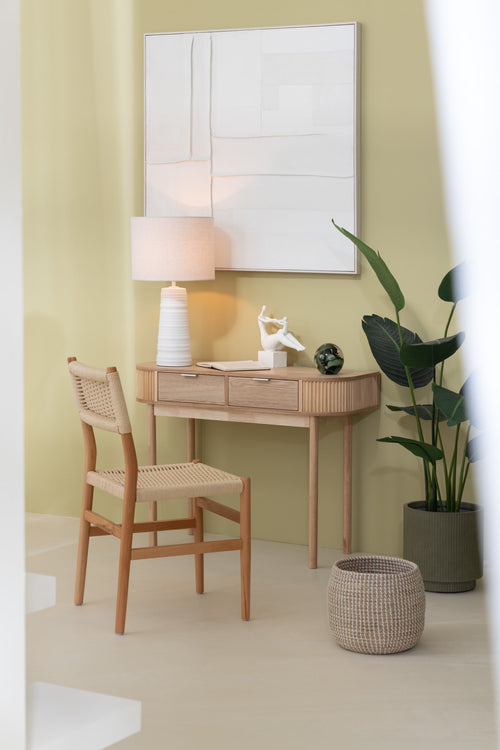 J-Line console Rond - dennenhout - naturel