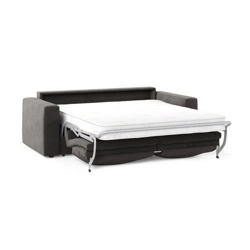 Cosmopolitan Design - Converteerbare bank Grena 3-zits, flueel donkergrijs - 100x205x90cm