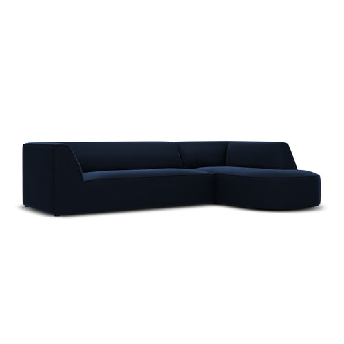 Cosmopolitan Design - Modulaire hoekbank rechts Siena 4-zits, flueel koningsblauw - 180x273x69cm