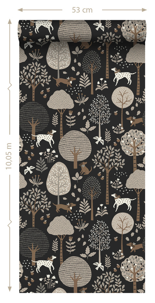 ESTAhome behang honden zwart - 50 x 900 cm - 139714 - vtwonen shop