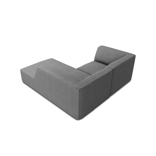 Cosmopolitan Design - Modulaire hoekbank rechts Siena 3-zits, structurele stof grijs - 180x186x69cm