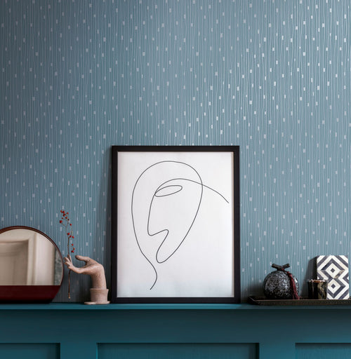 A.S. Création behang terrazzo blauw en zilver - 53 cm x 10.05 m - AS-388222 - vtwonen shop