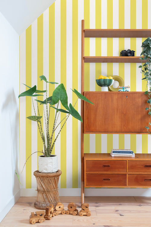 ESTAhome behang strepen geel en wit - 53 cm x 10.05 m - 139911 - vtwonen shop