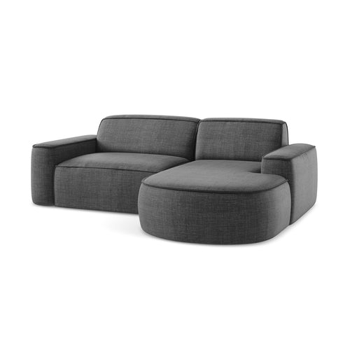 LaMiaSofa hoekbank rechts Melissa - textuurstof - donkergrijs - 224x166x70