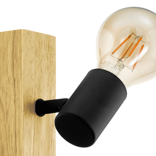 EGLO spot Townshend 3 - 2 lichts - e27 - bruin - zwart