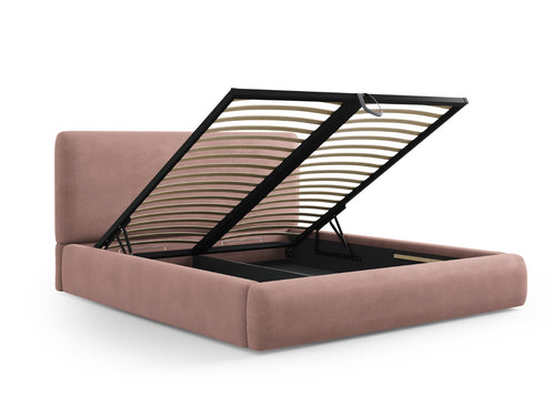 Cosmopolitan Design Opbergbed met hoofdeinde Colonel 200x200cm, chenille, roze - 220x220x100cm