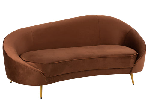 J-Line sofa Elisabeth - textiel/metaal - bruin