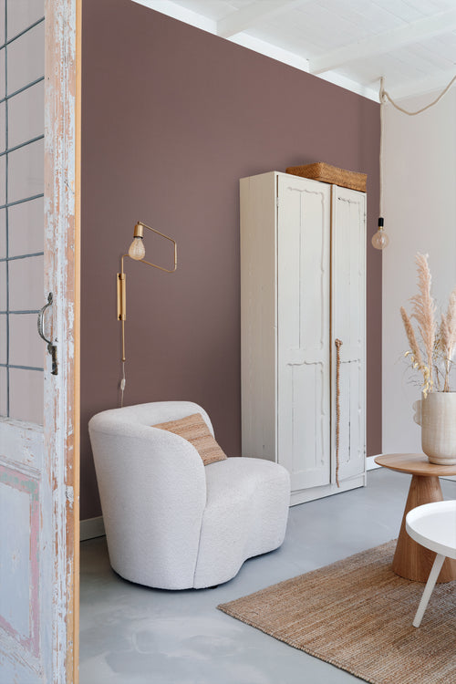 ESTAhome behang linnenstructuur mauve paars - 53 cm x 10.05 m - 131125 - vtwonen shop