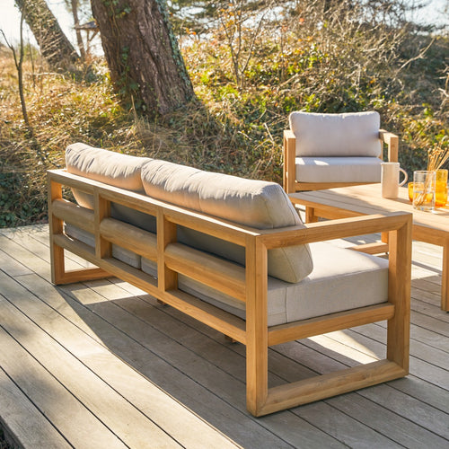 Tikamoon 3-zits tuinbank in massief teakhout Noah - Wit - vtwonen shop