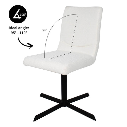 Kick draaistoel Sam Boucle - Wit - vtwonen shop