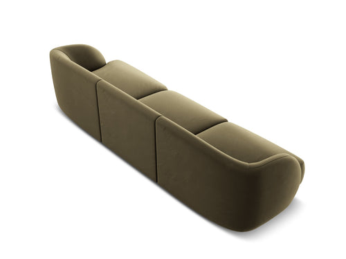 Micadoni Bank Miley 3-zits, flueel, groente - 90x255x70cm