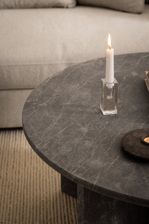 Loff Design Salontafel Jukaa - ø90 cm - Bruin Marmer - vtwonen shop