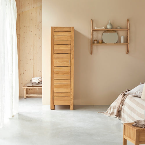 Tikamoon Enkele kolomkast van massief teakhout - Naturel