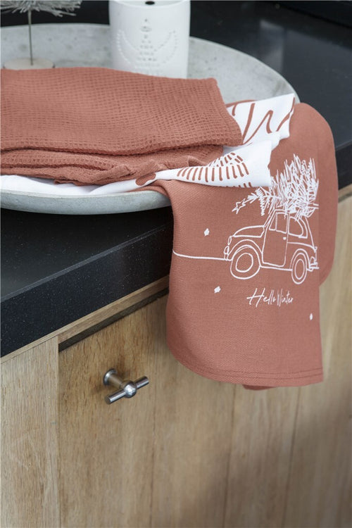 Walra - Keukenset Hello Winter - 3x 50x70 cm - Terra