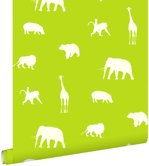 ESTAhome behang dieren limegroen - 53 cm x 10.05 m - 137336