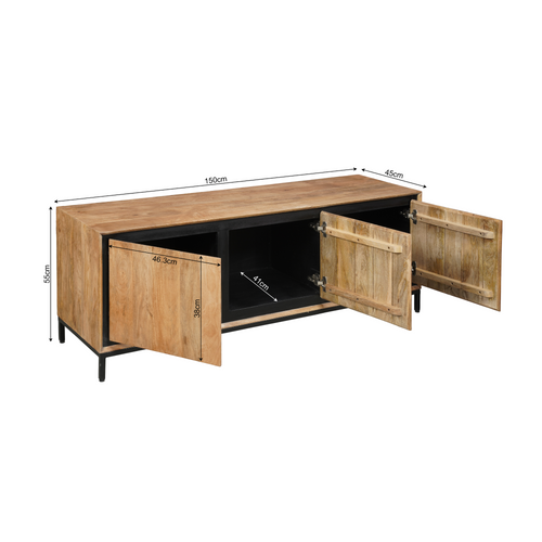 Starfurn  tv meubel RichWood - bruin - 45x150x55cm