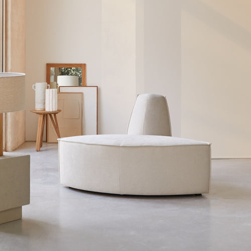 Tikamoon Modulaire loungefauteuil met brede hoek van beige stof - Beige